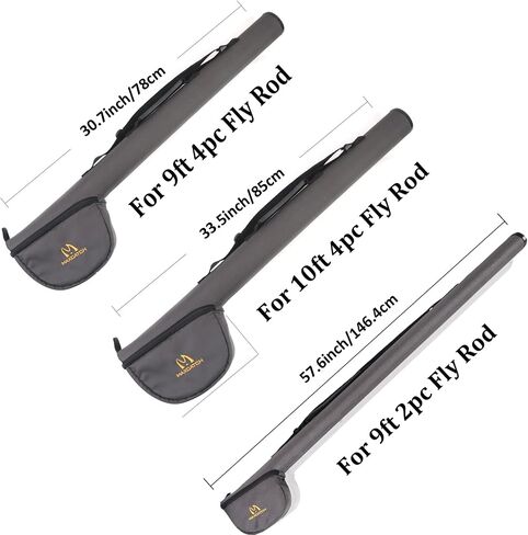 M MAXIMUMCATCH Maxcatch Fly Fishing Rod Case with Reel Pouch, Complete Rod Protection Bag, for 9FT 2 Pieces/ 4 Pieces Rod, Single (Fly Rod and Reel Case - Green, For 7.5' 4pc Fly Rod (Length: 25.9'')) in Saudi Arabia