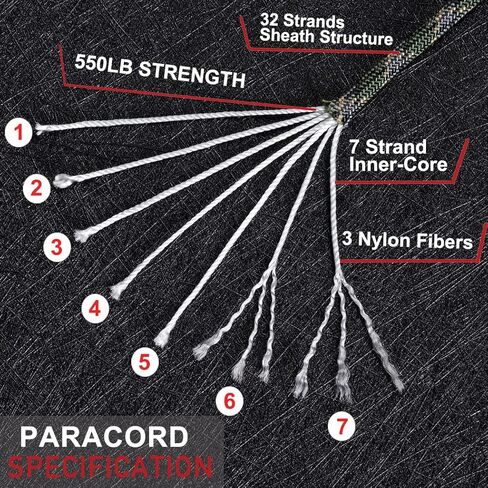 Paracord 550 Paracord 120ft Black Parachute Cord Utility Rope in a can, 100% Nylon 7 Strand Inner Core Type III Tactical Paracord Rope Orange Multipurpose for Tactical Hunting Camping Hiking Gardening in Saudi Arabia
