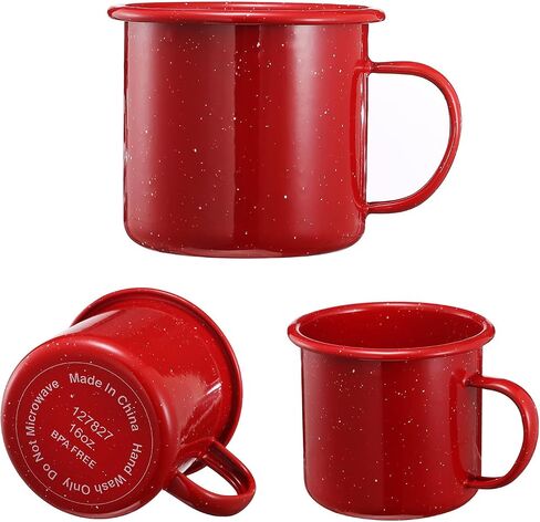 16oz Outdoor Camping Mugs- Enamel Camping Mugs-Enamel Coffee Tea Camping Cup Mugs-Coffee Tea Cups for Camping Fishing Picnic Hiking Home Office, Portable & Reusable (Blue-4 pcs) in Saudi Arabia