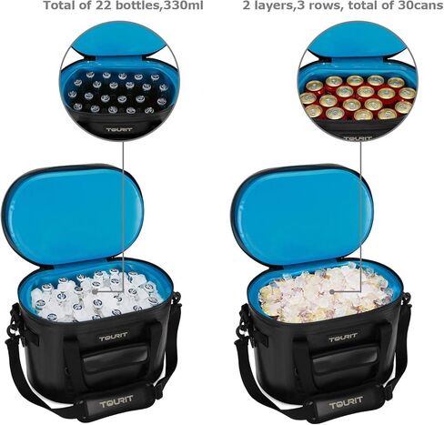TOURIT Soft Cooler 30/20 Cans Leak-Proof Soft Pack Cooler Bag Waterproof Insulated Soft Sided Coolers Bag with Cooler for Hiking, Camping, Sports, Picnics, Sea Fishing, Road Beach Trip in Kuwait