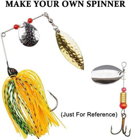 Spinner Blades for Lure Making, 50pcs Easy Spin Colorado Willow Blades Kit Spinner Baits Blades Spoons Blades Lure Making Tackle DIY Fishing Lures Accessories for Spinner Baits Walleye Rig Making in Saudi Arabia