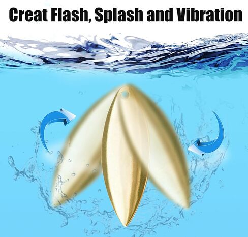 Spinner Blades for Lure Making, 50pcs Easy Spin Colorado Willow Blades Kit Spinner Baits Blades Spoons Blades Lure Making Tackle DIY Fishing Lures Accessories for Spinner Baits Walleye Rig Making in Saudi Arabia