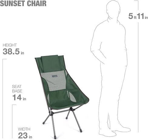 Helinox Sunset Chair Lightweight, High-Back, Compact, Collapsible Camping Chair, Xray Tiger Camo, with Pockets in Saudi Arabia