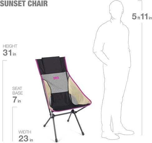 Helinox Sunset Chair Lightweight, High-Back, Compact, Collapsible Camping Chair, Xray Tiger Camo, with Pockets in Saudi Arabia