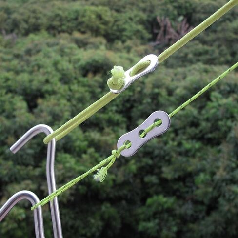 Inzopo Aluminum Alloy Outdoor Camping 3-Hole Rope Tensioner Anti-slip Adjustable Tool Silver Pack of 10 in Saudi Arabia