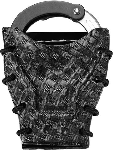 Handcuff Case Compatible with ASP, Chain, Hinged, and Rigid Folding Handcuffs – OWB Kydex Cuff Holder with Belt Clip or MOLLE Mount – Fits 1.5"-2.25" Belts – Black/Basketweave Options in Kuwait