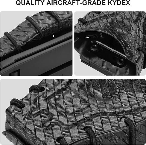 Handcuff Case Compatible with ASP, Chain, Hinged, and Rigid Folding Handcuffs – OWB Kydex Cuff Holder with Belt Clip or MOLLE Mount – Fits 1.5"-2.25" Belts – Black/Basketweave Options in Kuwait