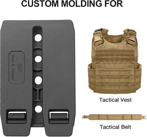 Handcuff Case Compatible with ASP, Chain, Hinged, and Rigid Folding Handcuffs – OWB Kydex Cuff Holder with Belt Clip or MOLLE Mount – Fits 1.5"-2.25" Belts – Black/Basketweave Options in Kuwait