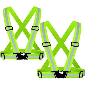 Running Reflective Vest Gear 2pcs, Lasport Reflective Adjustable Safety Vest, High Visible Reflective Belts Straps for Night Running, Walking, Cycling and X-Large in Saudi Arabia
