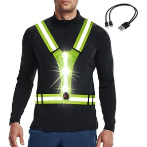 سترة جري عاكسة للضوء بإضاءة LED من Tibeha للنساء والرجال والجري الليلي والمشي، قابلة لإعادة الشحن¡ in Kuwait