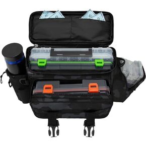 Waterproof Fishing Tackle Bag, Multiple Compartments Fishing Bag- Store Lures, Hooks, Bait, and More Fishing Accessories- Perfect for Freshwater and Saltwater Fishing in Kuwait