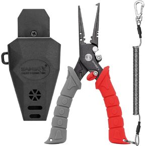 SAMSFX 7.5 inch Fishing Pliers, Stainless Steel Hook Remover Fishing Gear, Tungsten Carbide Cutters, Corrosion Resistant Teflon Coating in Saudi Arabia