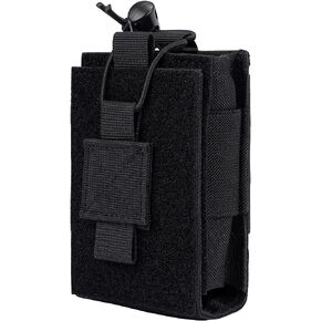 Dotacty Adjustable Radio Pouch MOLLE Radio Holder for Tactical Duty Belt Two Ways Radio Holster Walkie Talkies Case Rifle Mag Carrier 5.56mm 7.62mm Magazine Nylon Carry Bag for Police Security Rescue in Kuwait