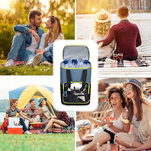 حقيبة ظهر هاب تيم معزولة ومضادة للتسرب، سعة كبيرة 30 علبة، حقيبة تبريد ناعمة للرجال والنساء للنزهات أو المشي لمسافات طويلة أو التخييم أو الشاطئ أو الغداء أو الحديقة أو الرحلات النهارية in Kuwait