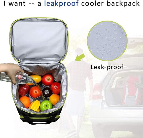 حقيبة ظهر هاب تيم معزولة ومضادة للتسرب، سعة كبيرة 30 علبة، حقيبة تبريد ناعمة للرجال والنساء للنزهات أو المشي لمسافات طويلة أو التخييم أو الشاطئ أو الغداء أو الحديقة أو الرحلات النهارية in Kuwait