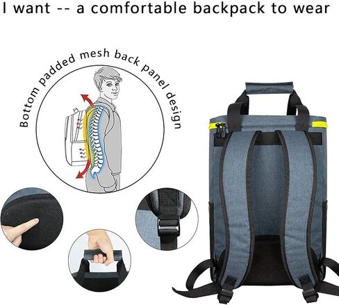 حقيبة ظهر هاب تيم معزولة ومضادة للتسرب، سعة كبيرة 30 علبة، حقيبة تبريد ناعمة للرجال والنساء للنزهات أو المشي لمسافات طويلة أو التخييم أو الشاطئ أو الغداء أو الحديقة أو الرحلات النهارية in Kuwait