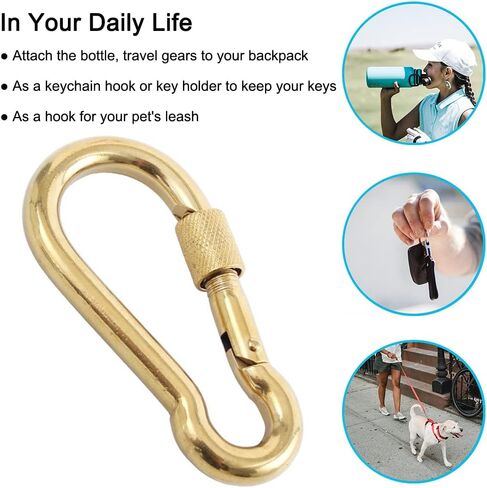 PROND Locking Carabiners, Heavy Duty Carabiner, 316 Stainless Steel Screw Lock Carabiner Hooks in Kuwait