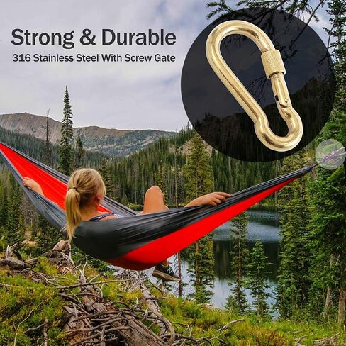 PROND Locking Carabiners, Heavy Duty Carabiner, 316 Stainless Steel Screw Lock Carabiner Hooks in Kuwait