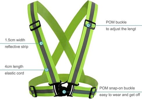 Running Reflective Vest Gear 2pcs, Lasport Reflective Adjustable Safety Vest, High Visible Reflective Belts Straps for Night Running, Walking, Cycling and X-Large in Saudi Arabia