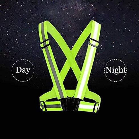 Running Reflective Vest Gear 2pcs, Lasport Reflective Adjustable Safety Vest, High Visible Reflective Belts Straps for Night Running, Walking, Cycling and X-Large in Saudi Arabia