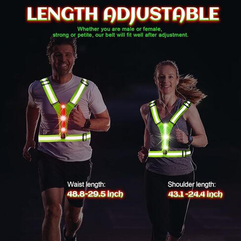 سترة جري عاكسة للضوء بإضاءة LED من Tibeha للنساء والرجال والجري الليلي والمشي، قابلة لإعادة الشحن¡ in Kuwait