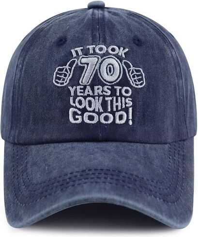 قبعة بيسبول كلاسيكية لهدايا عيد الميلاد السبعين، قبعات قطنية مغسولة مطرزة وقابلة للتعديل للرجال والنساء in Kuwait
