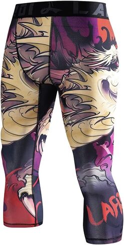 LAFROI Men's Compression Fit 3/4 Tights Leggings with Pcoket/Non-Pocket-YSK10 in Kuwait