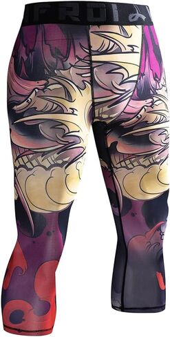 LAFROI Men's Compression Fit 3/4 Tights Leggings with Pcoket/Non-Pocket-YSK10 in Kuwait