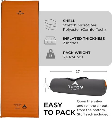 TETON Sports ComfortLite Sleeping Pad; Sleeping Mat for Camping and Backpacking in Kuwait