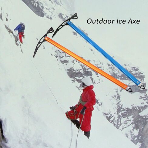 MengK Ice Axe خفيف الوزن بتصميم من الألومنيوم المؤكسد للإيقاف الذاتي للمشي لمسافات طويلة على الجليد الجليدي الثلجي in Kuwait