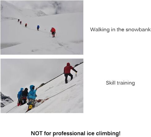 MengK Ice Axe خفيف الوزن بتصميم من الألومنيوم المؤكسد للإيقاف الذاتي للمشي لمسافات طويلة على الجليد الجليدي الثلجي in Kuwait