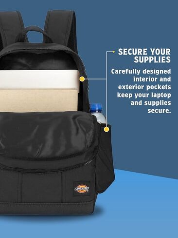حقيبة ظهر Dickies Journeyman ذات سعة كبيرة جدًا وشعار كلاسيكي وحقيبة ظهر كاجوال مقاومة للماء للسفر تناسب أجهزة الكمبيوتر المحمول مقاس 15.6 بوصة (بطة بنية) in Kuwait