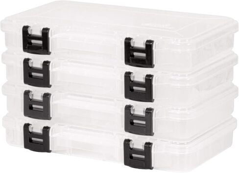 Plano ProLatch 3700 StowAway 4-Pack, Clear and Black, ProLatch Locking System, Transparent Design to Quickly Identify Contents, Fits 3700 Series Tackle Bags in Saudi Arabia
