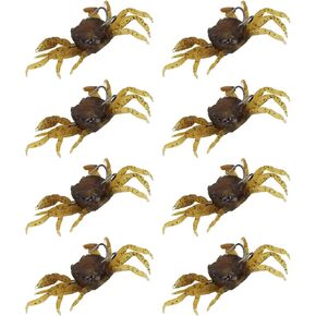 VGEBY Artificial Crab Lures, 8Pcs Artificial Crab Bait 13cm 33.5g Simulation Crab Soft Lure Fishing Bait with Hooks for Freshwater Saltwater (Yellowish Brown) in Saudi Arabia