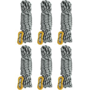 GEERTOP 6 Pack 5 mm Guy Lines Ultralight Tent Cords with Aluminum Adjuster Tensioner Outdoor Camping Guylines Ropes for Tent Tarp, Canopy Shelter, Climbing, Hiking Backpacking Survival Gear in Saudi Arabia