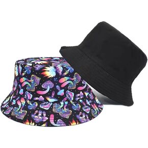 Unisex Bucket Hat, Summer Sun Beach Fishing Hats Double-Side-Wear Reversible Cap for Women Men (1pcs) Colorful in Saudi Arabia