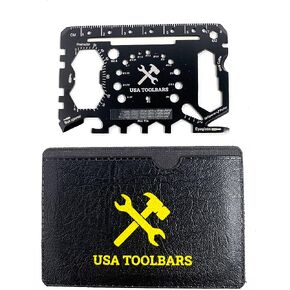 USA Toolbars Wallet Multitool Card – 46 in 1 Innovative Gift Stainless Steel Business Credit Card – Black – Multi-Tool (Screwdrivers, Can Opener, Butterfly Wrench, Phone Stand & More) in Saudi Arabia