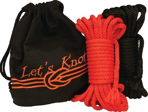 Let's Knot - Rope Set for Beginners and Experienced Riggers - Silky Soft - Perfect for Simple and Complex Knots - Set of Two 30 Ft Ropes 1 Storage Bag - 8mm Braided Rope in Saudi Arabia