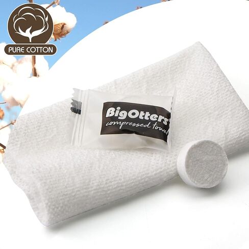 BigOtters 200PCS Compressed Towels, Coin Tissues Camping Wipes Toilet Paper Tablets Portable Towels for Home Beauty and Outdoors Hiking in Kuwait