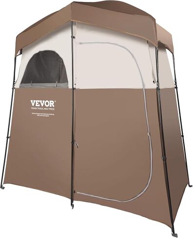 VEVOR Camping Shower Tent, 66" x 66" x 87" 1 Room Oversize Outdoor Portable Shelter, Privacy Tent with Detachable Top, Pockets, Hanging Rope and Clothesline, for Dressing, Changing, Toilet, Bathroom in Kuwait
