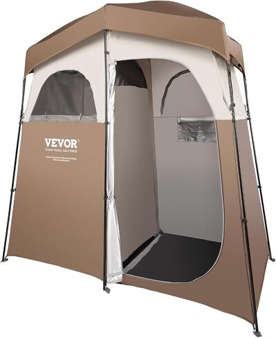 VEVOR Camping Shower Tent, 66" x 66" x 87" 1 Room Oversize Outdoor Portable Shelter, Privacy Tent with Detachable Top, Pockets, Hanging Rope and Clothesline, for Dressing, Changing, Toilet, Bathroom in Kuwait