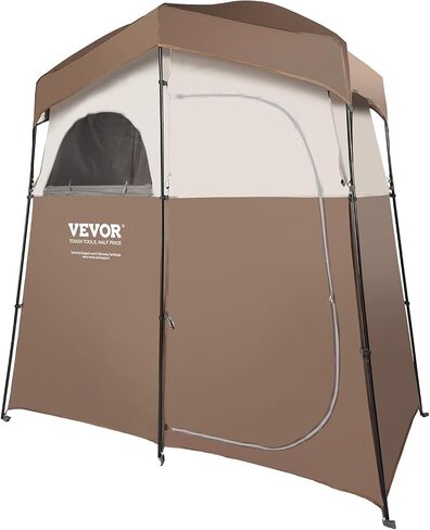 VEVOR Camping Shower Tent, 66" x 66" x 87" 1 Room Oversize Outdoor Portable Shelter, Privacy Tent with Detachable Top, Pockets, Hanging Rope and Clothesline, for Dressing, Changing, Toilet, Bathroom in Kuwait