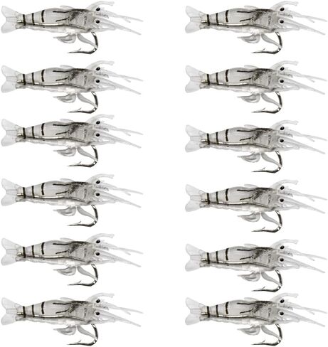 30pcs Soft Shrimp Lures with Hook Pink/White/Green Crappie Micro Grass Shrimp for Trout Bass in Saudi Arabia