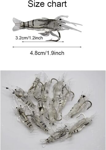 30pcs Soft Shrimp Lures with Hook Pink/White/Green Crappie Micro Grass Shrimp for Trout Bass in Saudi Arabia