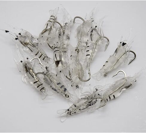 30pcs Soft Shrimp Lures with Hook Pink/White/Green Crappie Micro Grass Shrimp for Trout Bass in Saudi Arabia