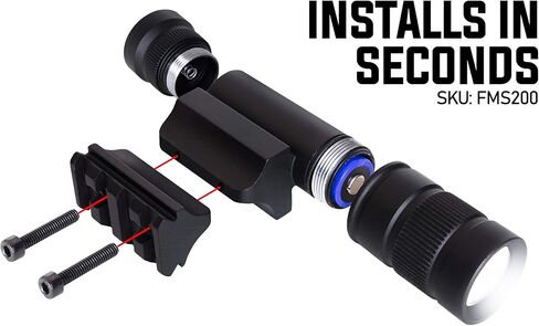 Monstrum FMS200 200 لومينز مصباح يدوي للبنادق | يشتمل على حامل أسطواني عالمي ومفتاح ضغط عن بعد قابل للفصل in Kuwait