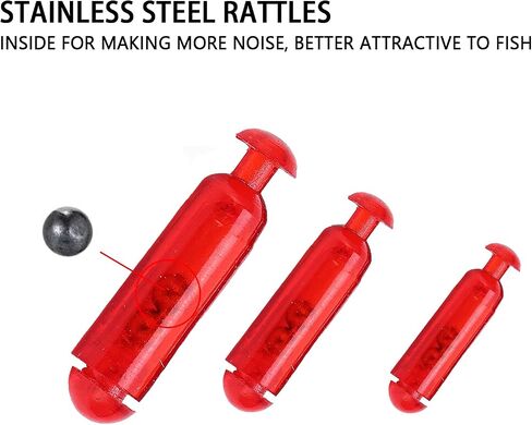 Dilwe Fishing Lure Bait Rattle, 50Pcs 15mm Fishing Lure Insert Tube Rattles Fishing Accessory for Soft Fish(red) in Saudi Arabia