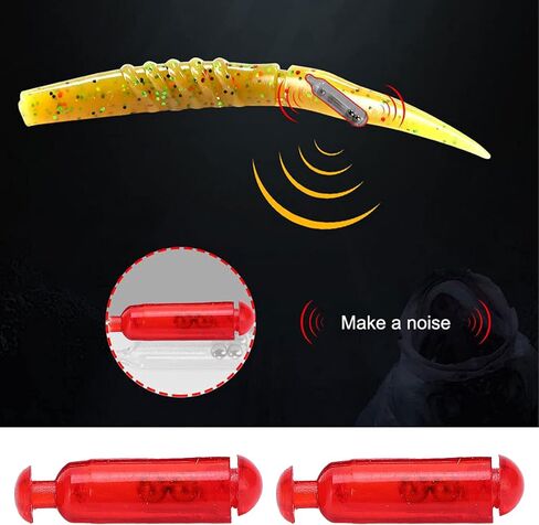 Dilwe Fishing Lure Bait Rattle, 50Pcs 15mm Fishing Lure Insert Tube Rattles Fishing Accessory for Soft Fish(red) in Saudi Arabia