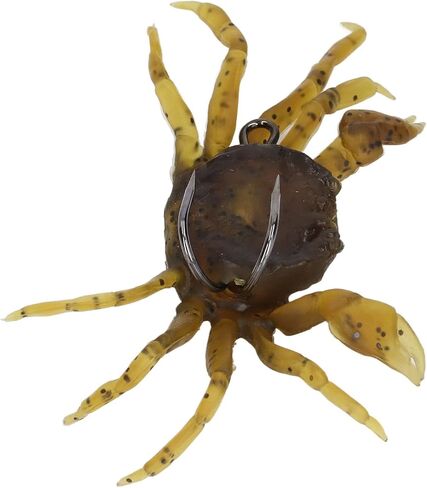VGEBY Artificial Crab Lures, 8Pcs Artificial Crab Bait 13cm 33.5g Simulation Crab Soft Lure Fishing Bait with Hooks for Freshwater Saltwater (Yellowish Brown) in Saudi Arabia