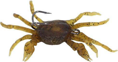 VGEBY Artificial Crab Lures, 8Pcs Artificial Crab Bait 13cm 33.5g Simulation Crab Soft Lure Fishing Bait with Hooks for Freshwater Saltwater (Yellowish Brown) in Saudi Arabia